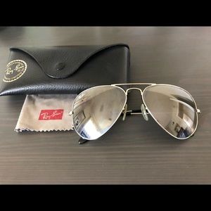 Ray-Ban Aviator Sunglasses, Silver
